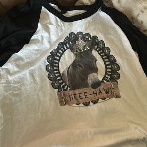 Hee haw donkey baseball tee